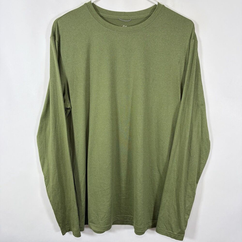 REI Co-op Long Sleeve Performance T Shirt Mens Size Medium Green Outdoor Nature